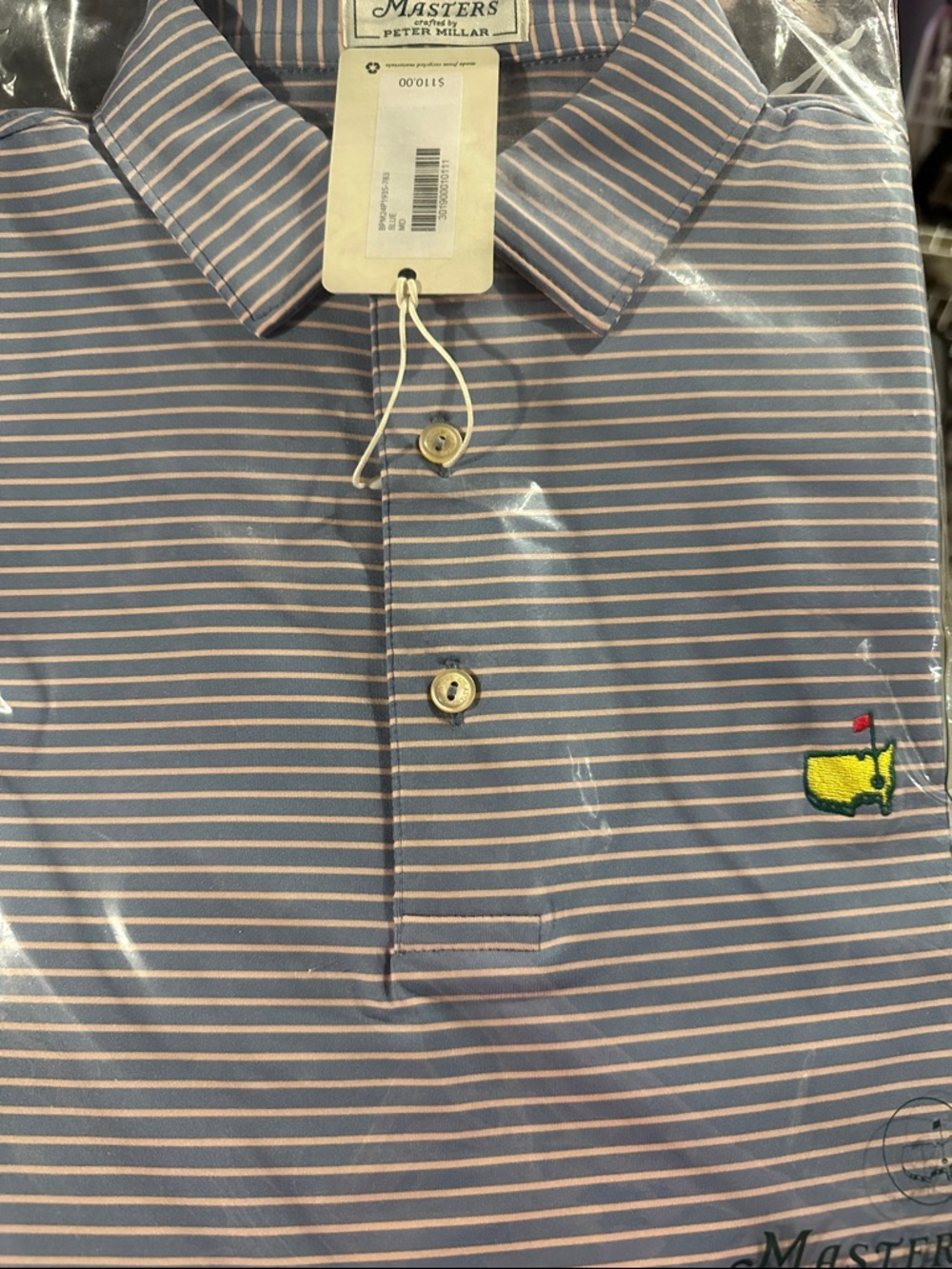 Masters Light Blue with White Stripe Polo